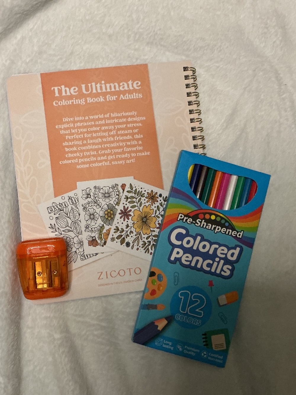 ADULT COLORING BOOK PENCILS AND SHARPENER - Picture 3 of 3